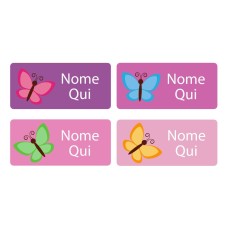 Butterfly Rectangle Name Labels - Italian