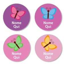 IT - Butterfly Round Name Label