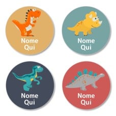 IT - Dinosaur Round Name Label