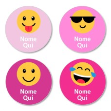 IT - Emoji Round Name Label