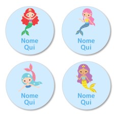 IT -Mermaids Round Name Label