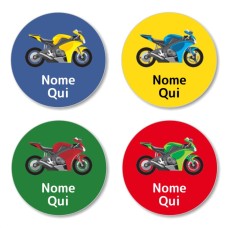 IT - Motorbike Round Name Label