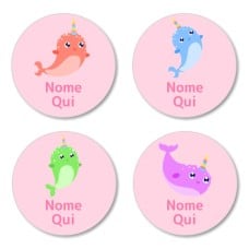 IT -Narwhal Round Name Label