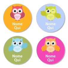 IT - Owl Round Name Label