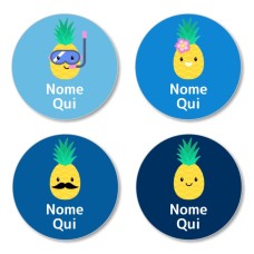 IT - Pineapple Round Name Label