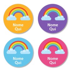 IT - Rainbow Round Name Label
