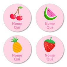 IT - Tropical Fruit Round Name Label