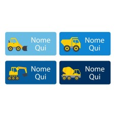 Little Digger Rectangle Name Labels -Italian