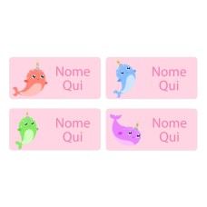 Narwhal Rectangle Name Labels - Italian