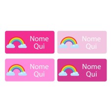 Rainbow Rectangle Name Labels - Italian